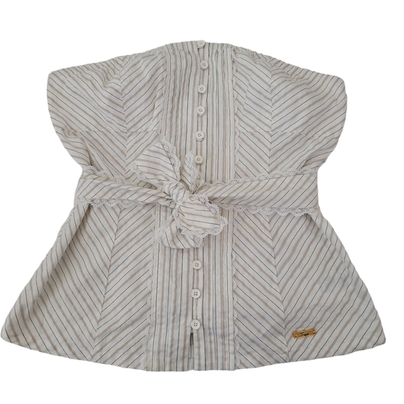 GUESS striped belted button-up strapless bustier - Picture 3 of 7
